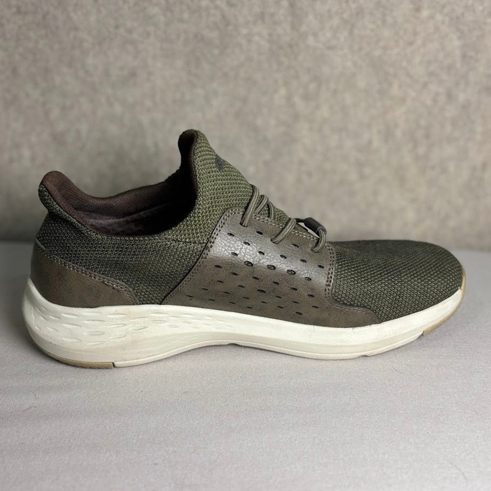 Skechers Relaxed Fit Sneaker Mens 10 Olive Green Synthetic Mesh Classic Sporty